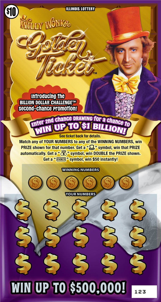 Look for the new WILLY WONKA GOLDEN TICKET™ at an Illinois Lottery retailer near you.