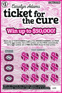 The 2018 ‘Carolyn Adams Ticket for the Cure’ instant ticket.